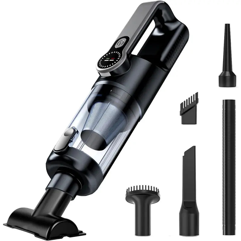 Cordless Handheld Vacuum Cleaner for Car Interior & Home – Portable Mini Vacuum with LED Light & Attachments