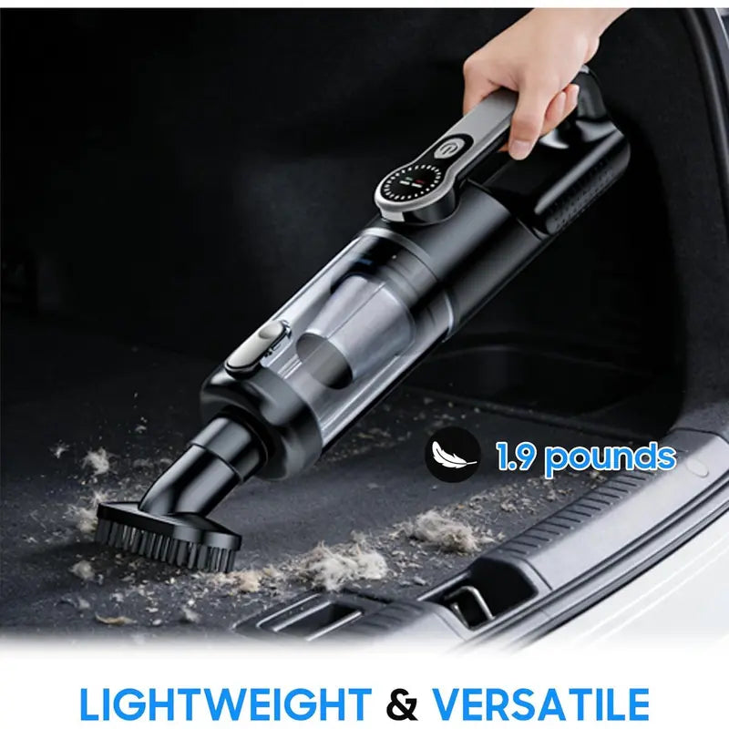 Cordless Handheld Vacuum Cleaner for Car Interior & Home – Portable Mini Vacuum with LED Light & Attachments