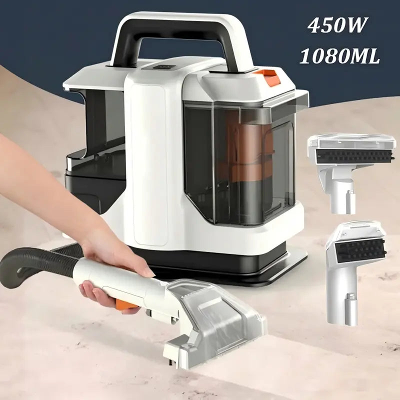 Portable Carpet Cleaner Machine with 15KPa Suction, Dual Water Tank & Deep Cleaning Power
