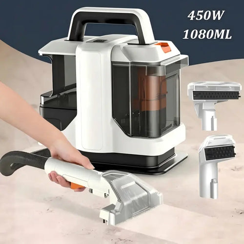 Portable Carpet Cleaner Machine with 15KPa Suction, Dual Water Tank & Deep Cleaning Power
