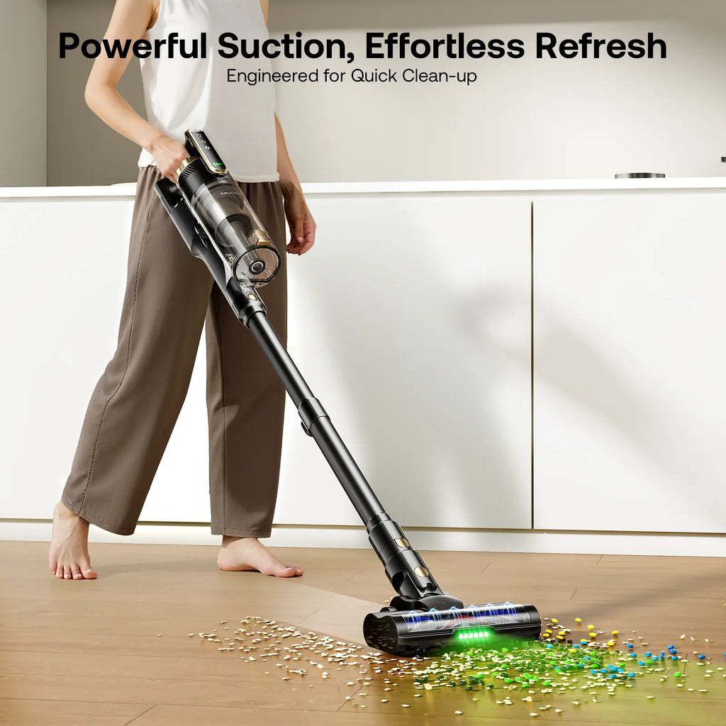 Cordless Stick Vacuum Cleaner with Self-Standing Design, Green LED Light & 50-Min Runtime