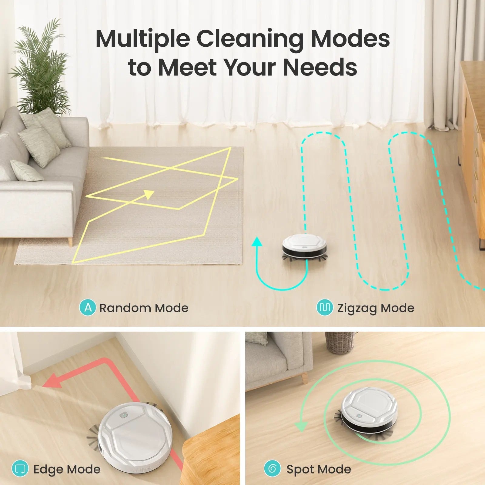 Smart Robot Vacuum Cleaner with 720° Obstacle Avoidance, App Control & 2200Pa Suction
