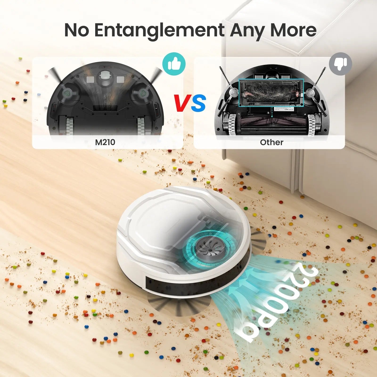 Smart Robot Vacuum Cleaner with 720° Obstacle Avoidance, App Control & 2200Pa Suction