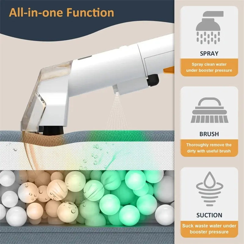Portable Carpet Cleaner Machine with 15KPa Suction, Dual Water Tank & Deep Cleaning Power